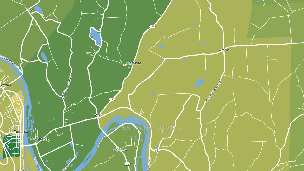 Wysox, PA block-group voter-turnout map