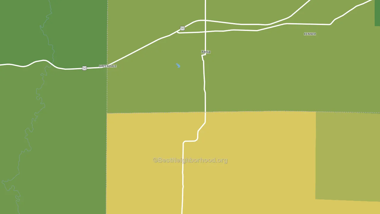 Xenia, IL block-group voter-turnout map