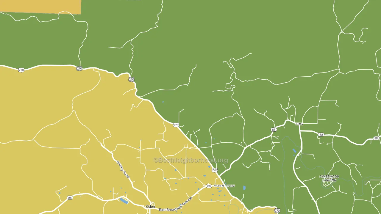 Y City, AR block-group voter-turnout map