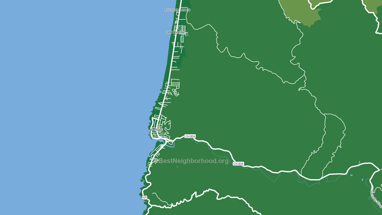 Yachats, OR block-group voter-turnout map