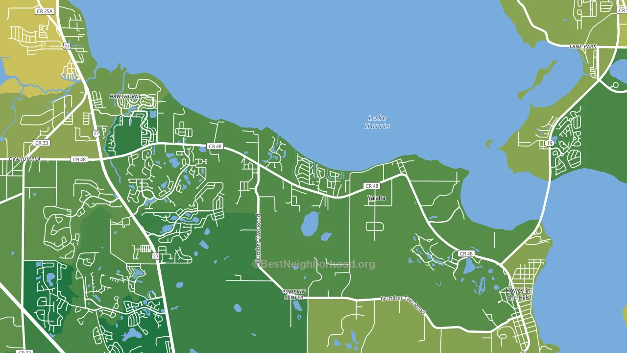 Yalaha, FL block-group voter-turnout map