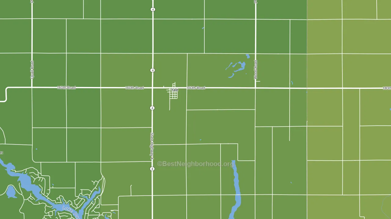 Yale, IA block-group voter-turnout map
