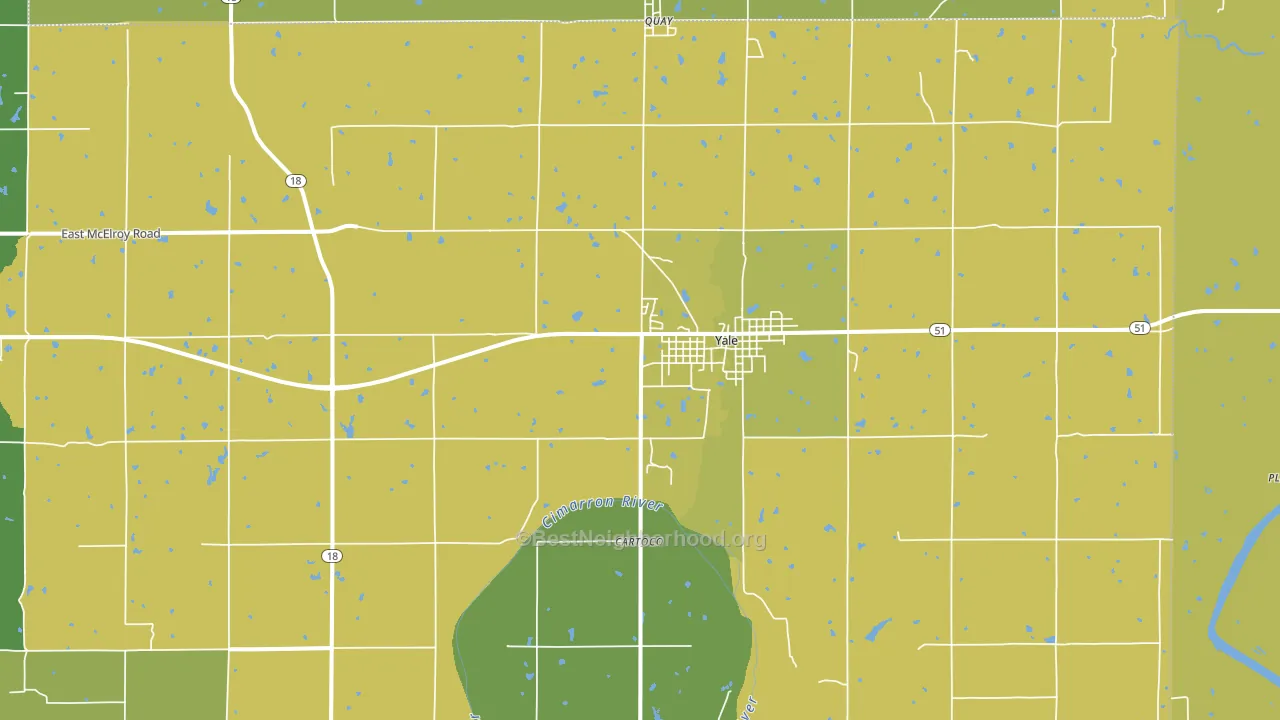Yale, OK block-group voter-turnout map