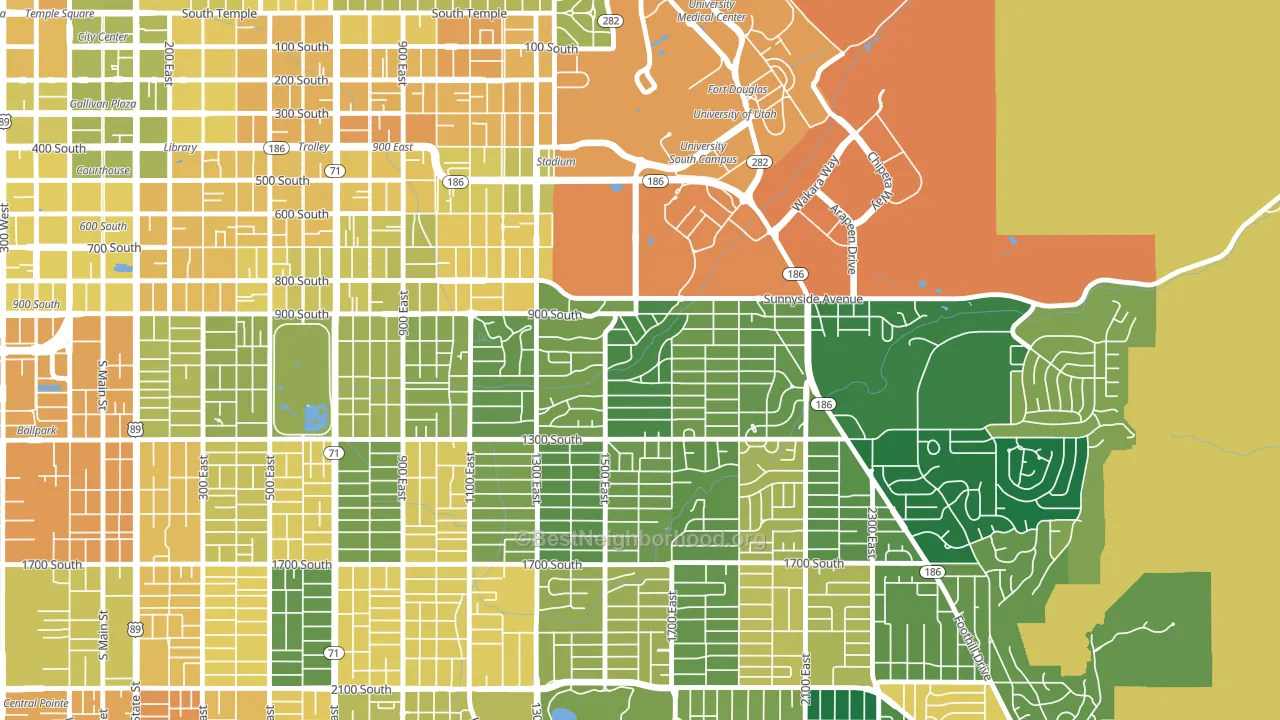 Yalecrest, Salt Lake City, UT block-group voter-turnout map