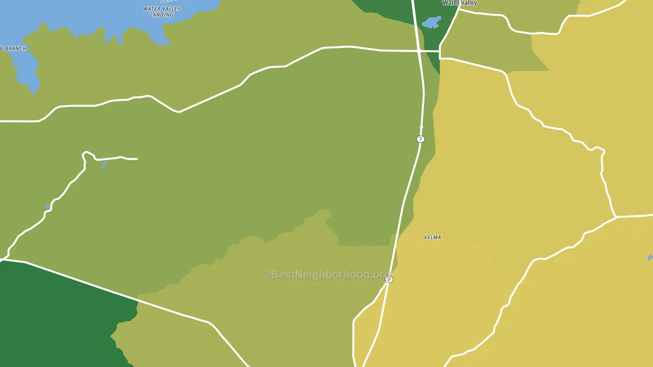 Yalobusha County, MS block-group voter-turnout map