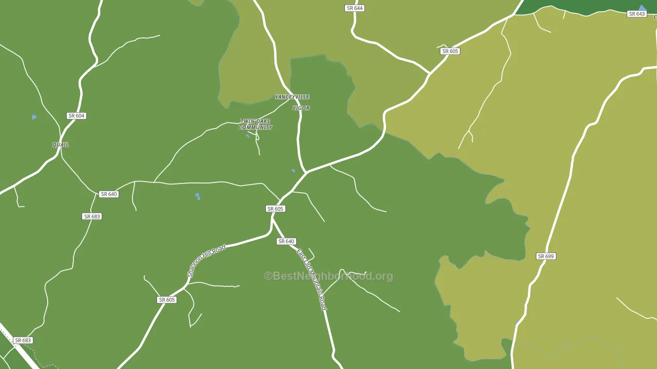 Yanceyville, VA block-group voter-turnout map