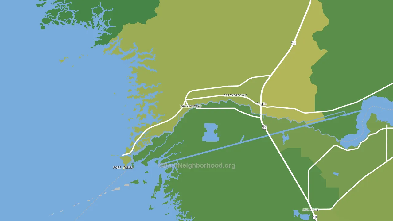 Yankeetown, FL block-group voter-turnout map