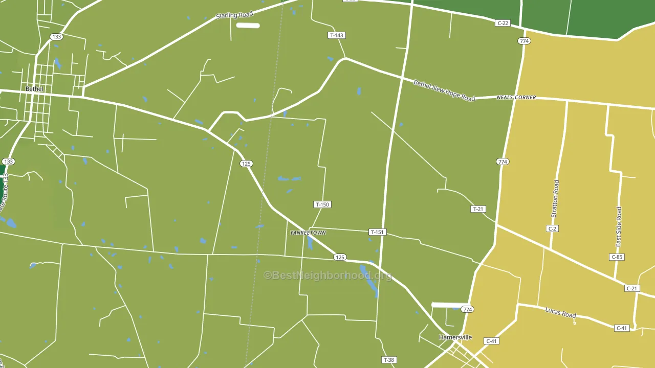 Yankeetown, OH block-group voter-turnout map