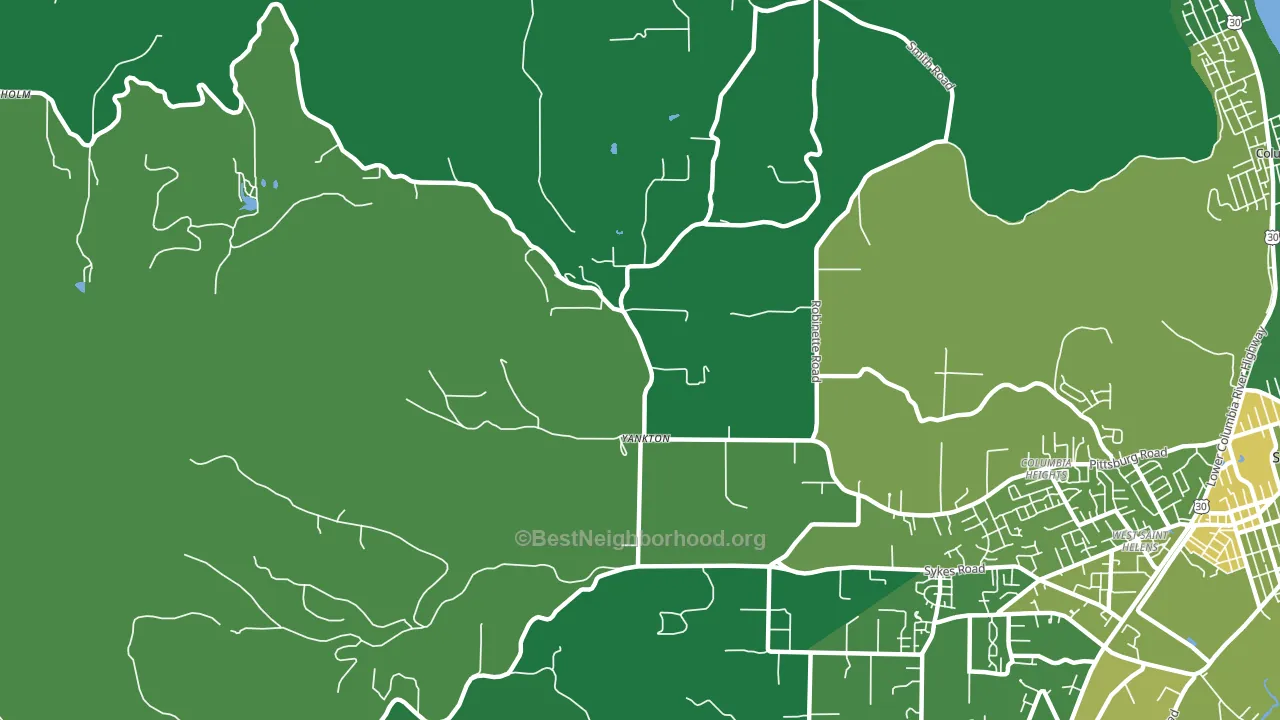 Yankton, OR block-group voter-turnout map