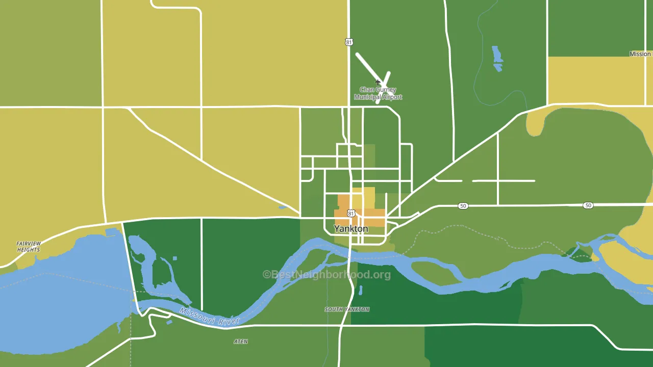 Yankton, SD block-group voter-turnout map