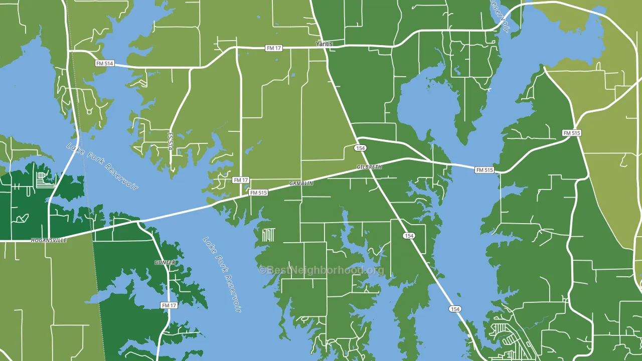 Yantis, TX block-group voter-turnout map