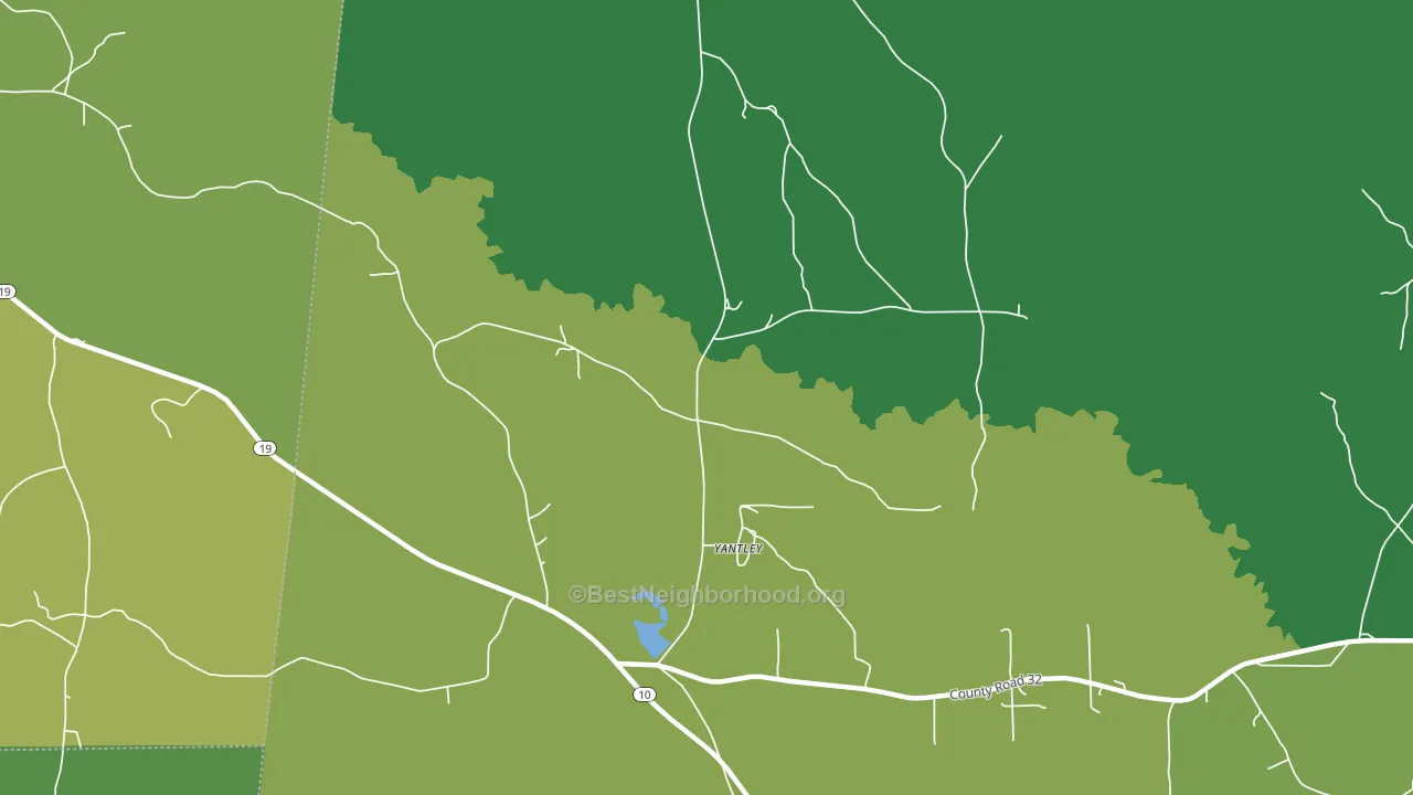 Yantley, AL block-group voter-turnout map