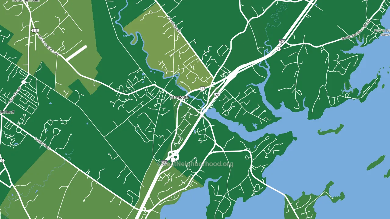 Yarmouth, ME block-group voter-turnout map