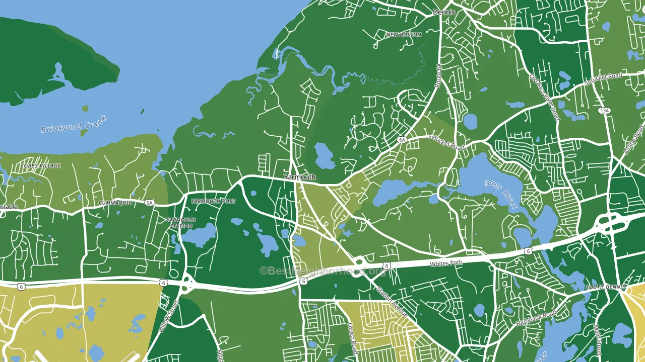 Yarmouth Port, MA block-group voter-turnout map