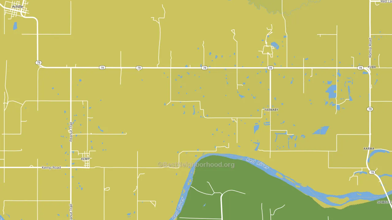 Yarnaby, OK block-group voter-turnout map