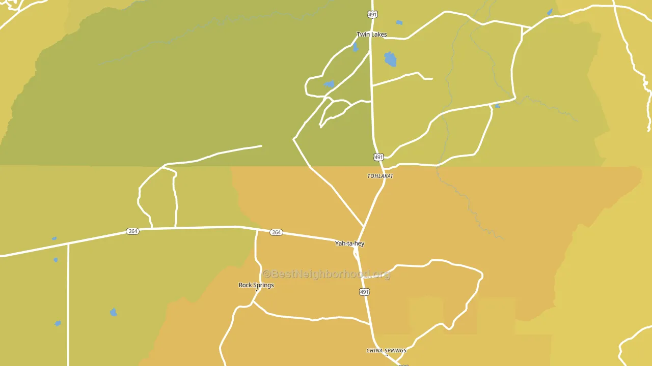 Yatahey, NM block-group voter-turnout map