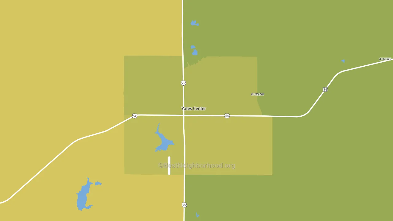 Yates Center, KS block-group voter-turnout map