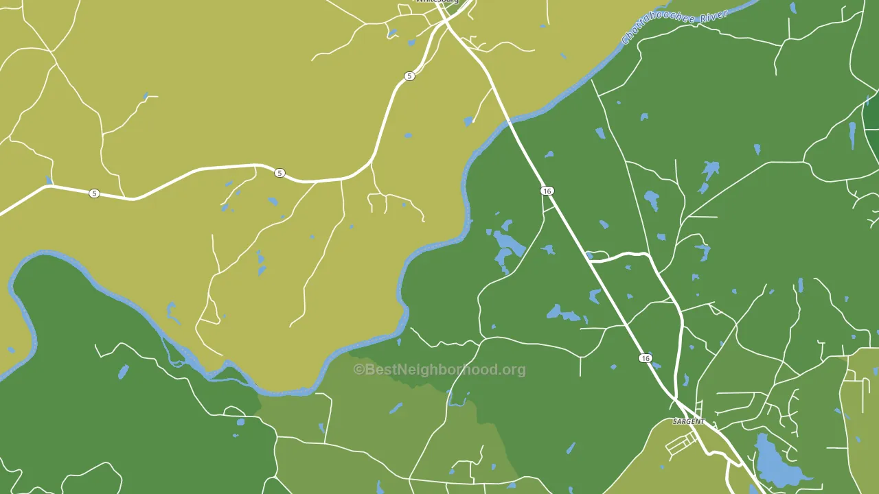 Yates, GA block-group voter-turnout map