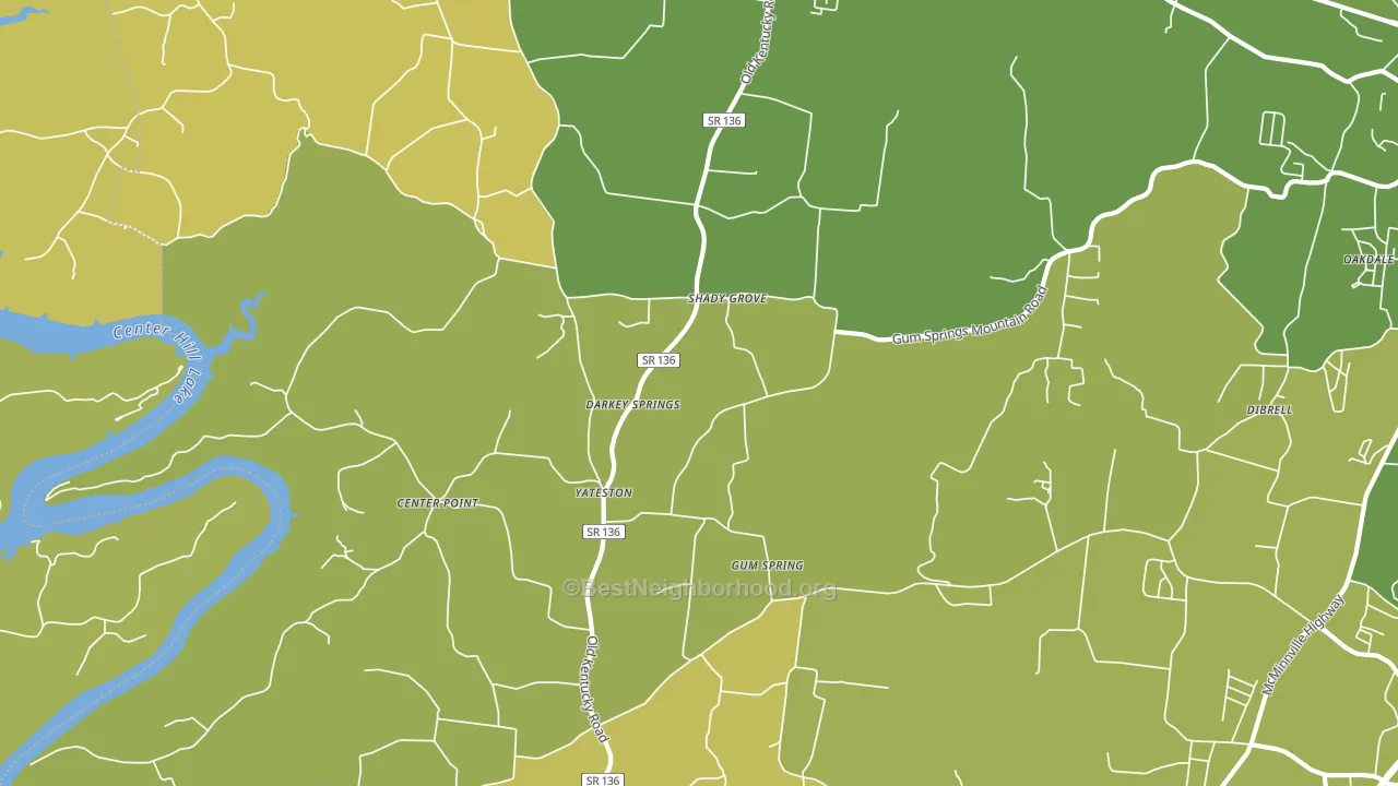 Yateston, TN block-group voter-turnout map