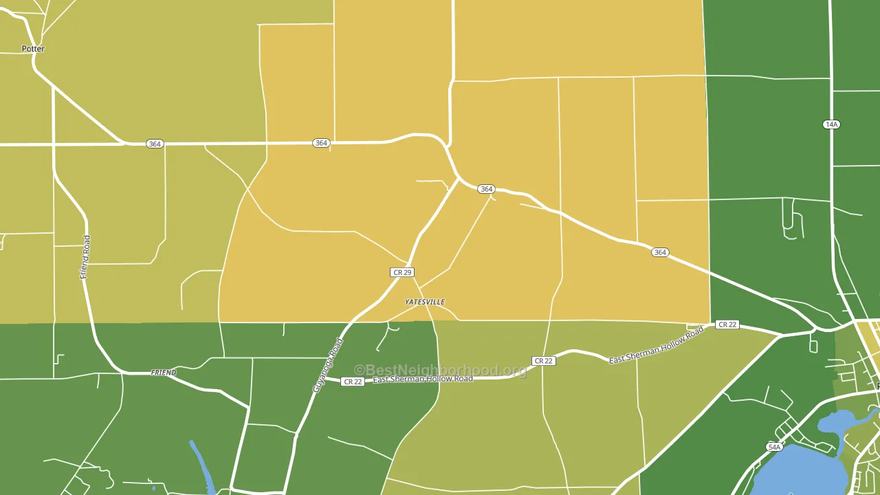 Yatesville, NY block-group voter-turnout map
