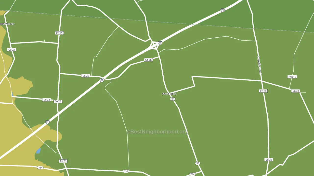 Yatesville, OH block-group voter-turnout map