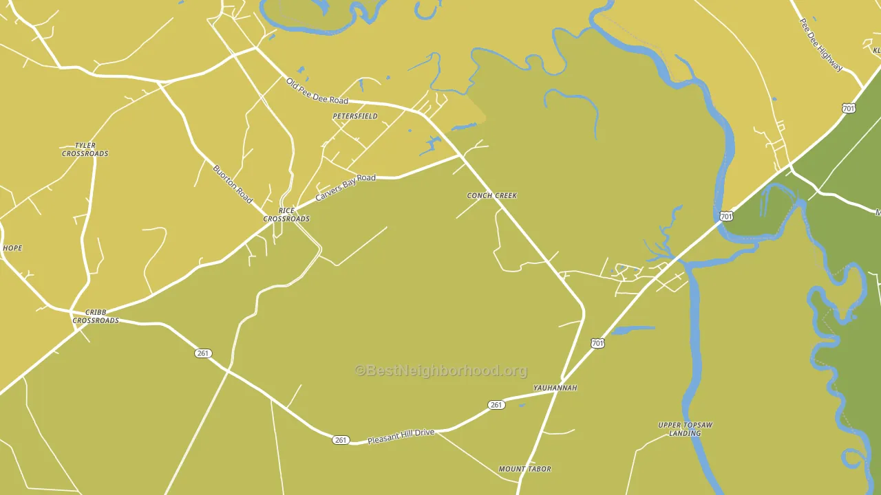 Yauhannah, SC block-group voter-turnout map