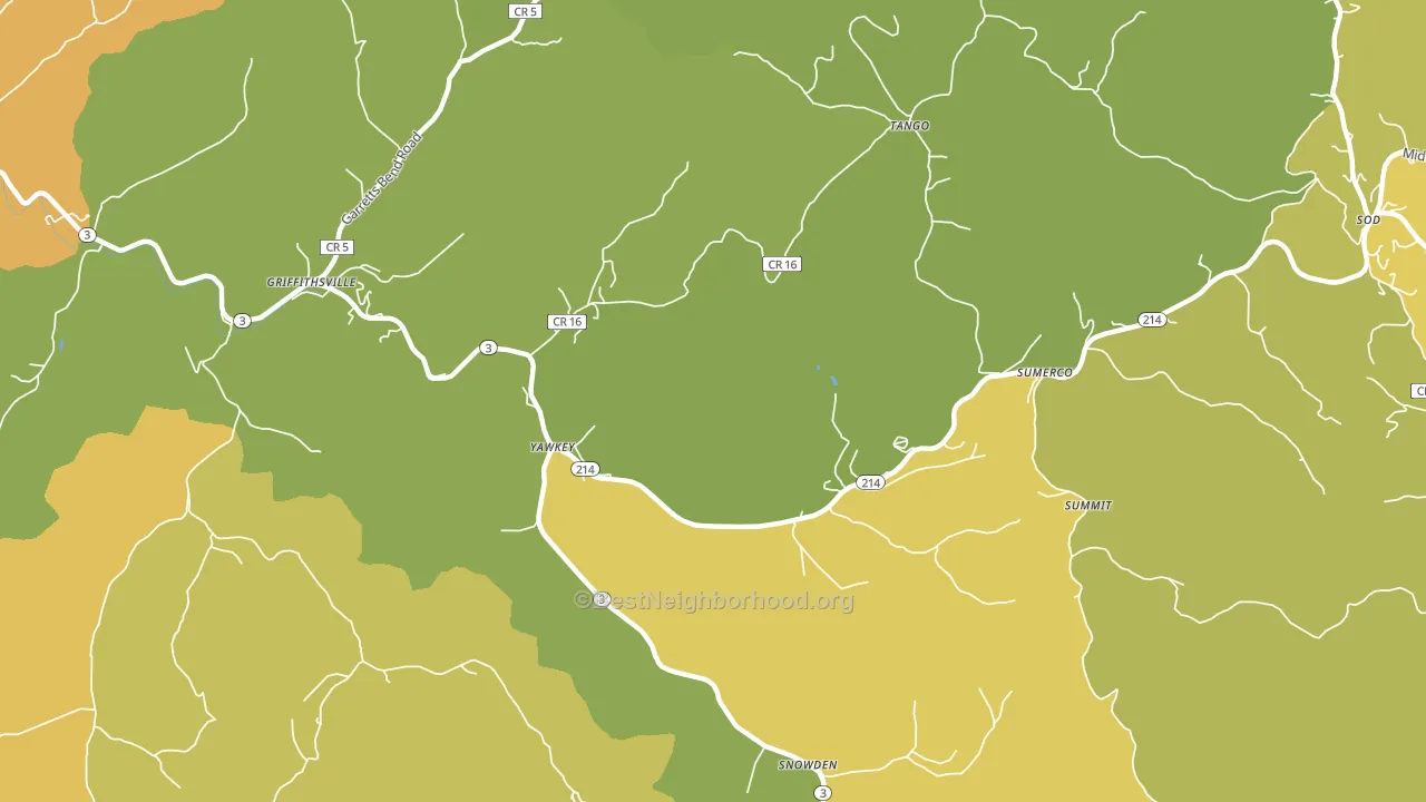 Yawkey, WV block-group voter-turnout map