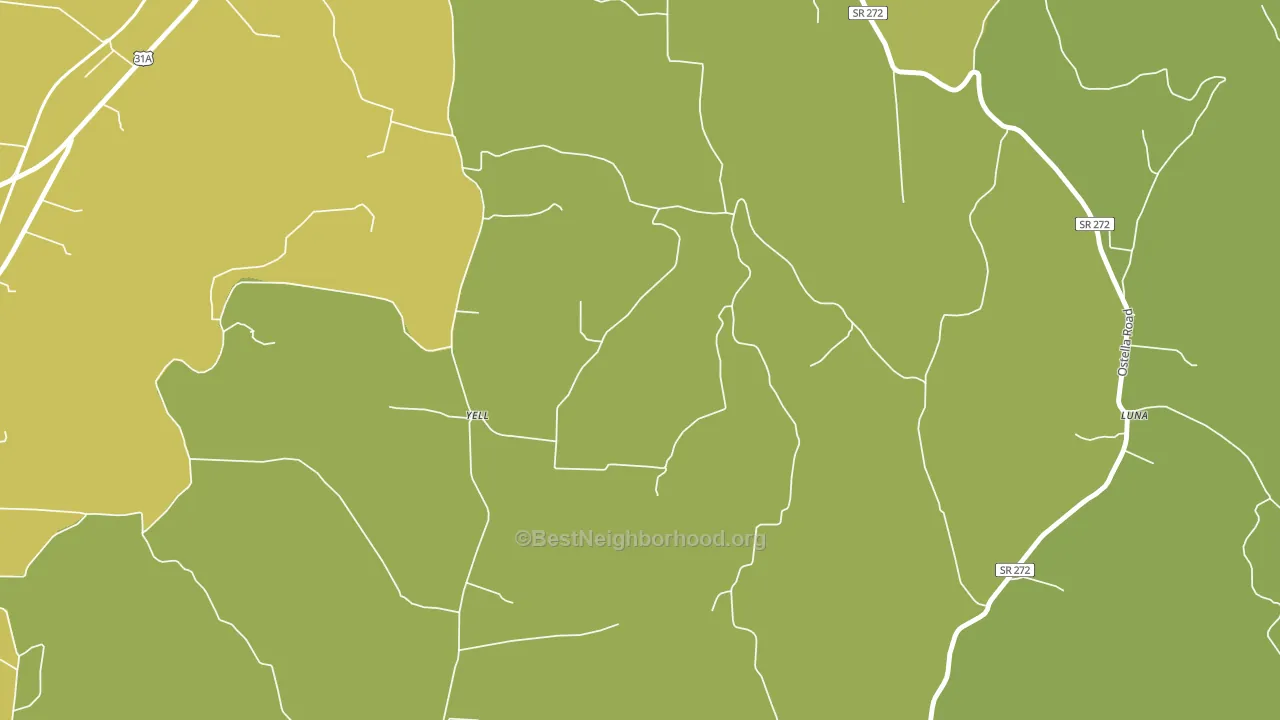 Yell, TN block-group voter-turnout map