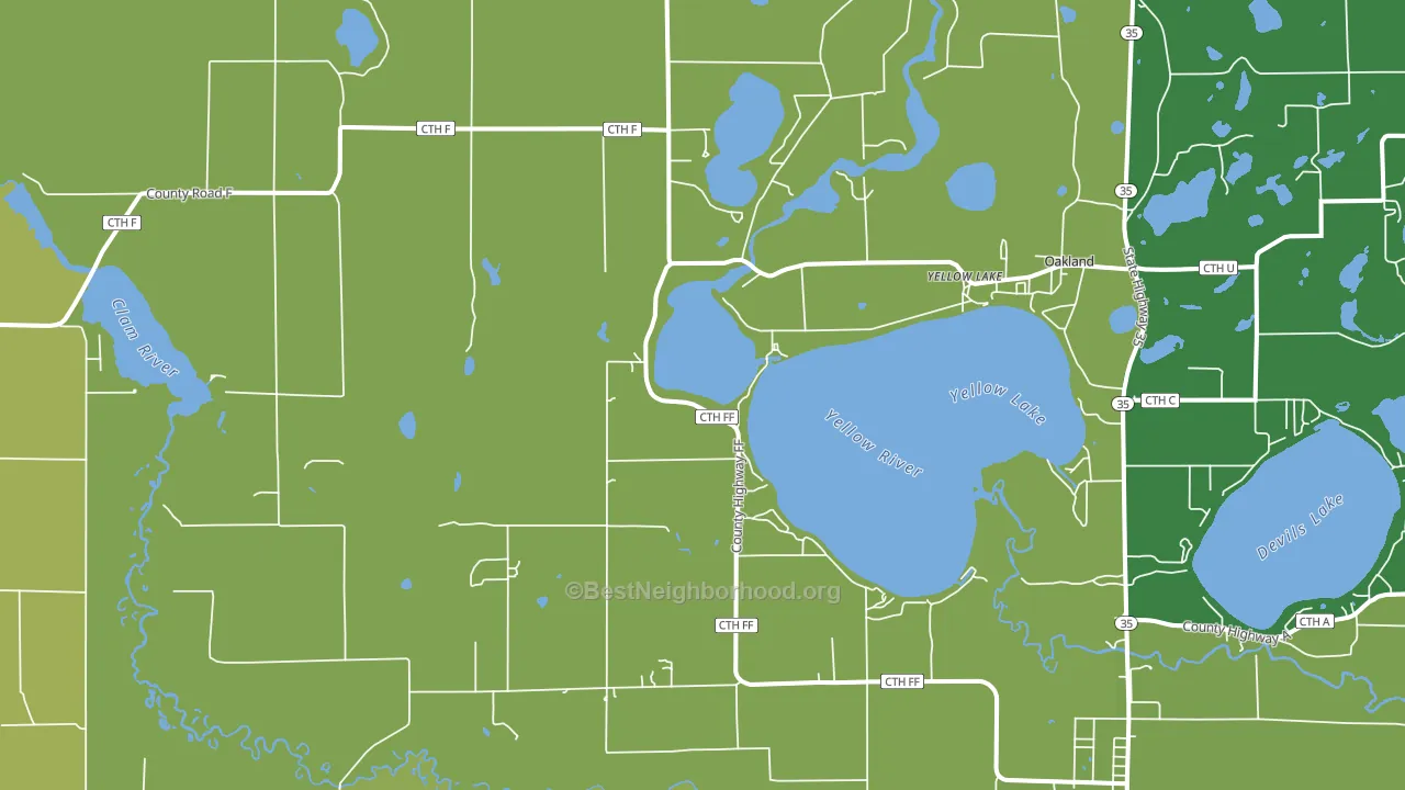 Yellow Lake, WI block-group voter-turnout map