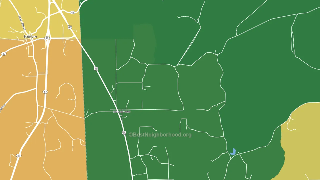 Yellow Pine, AL block-group voter-turnout map