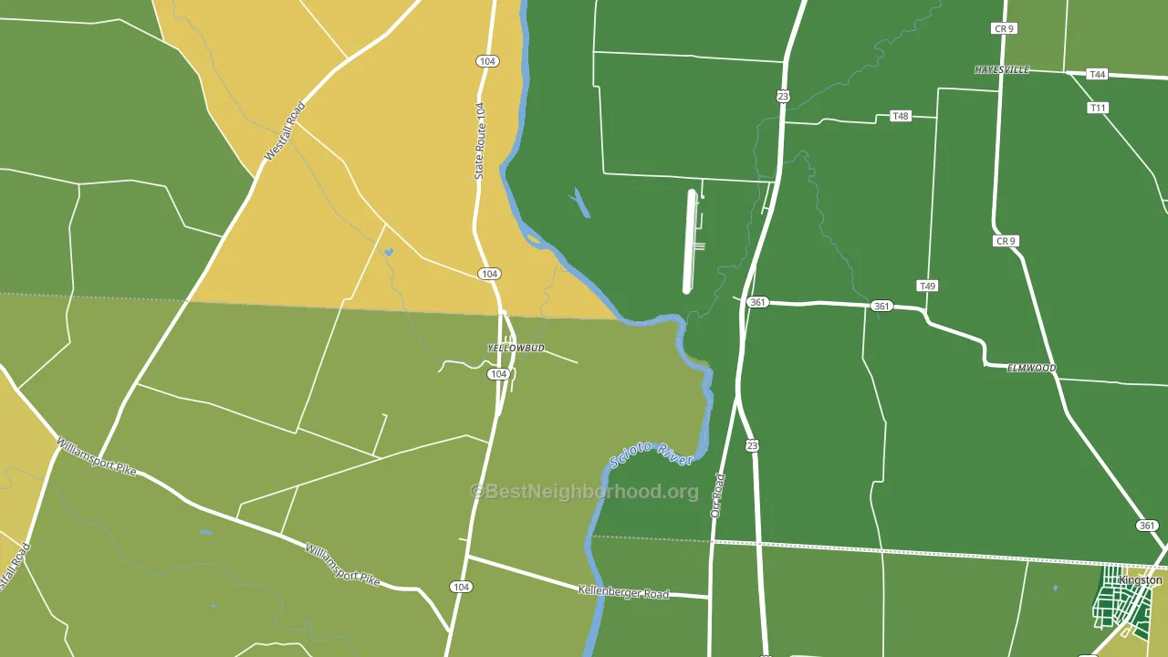 Yellowbud, OH block-group voter-turnout map