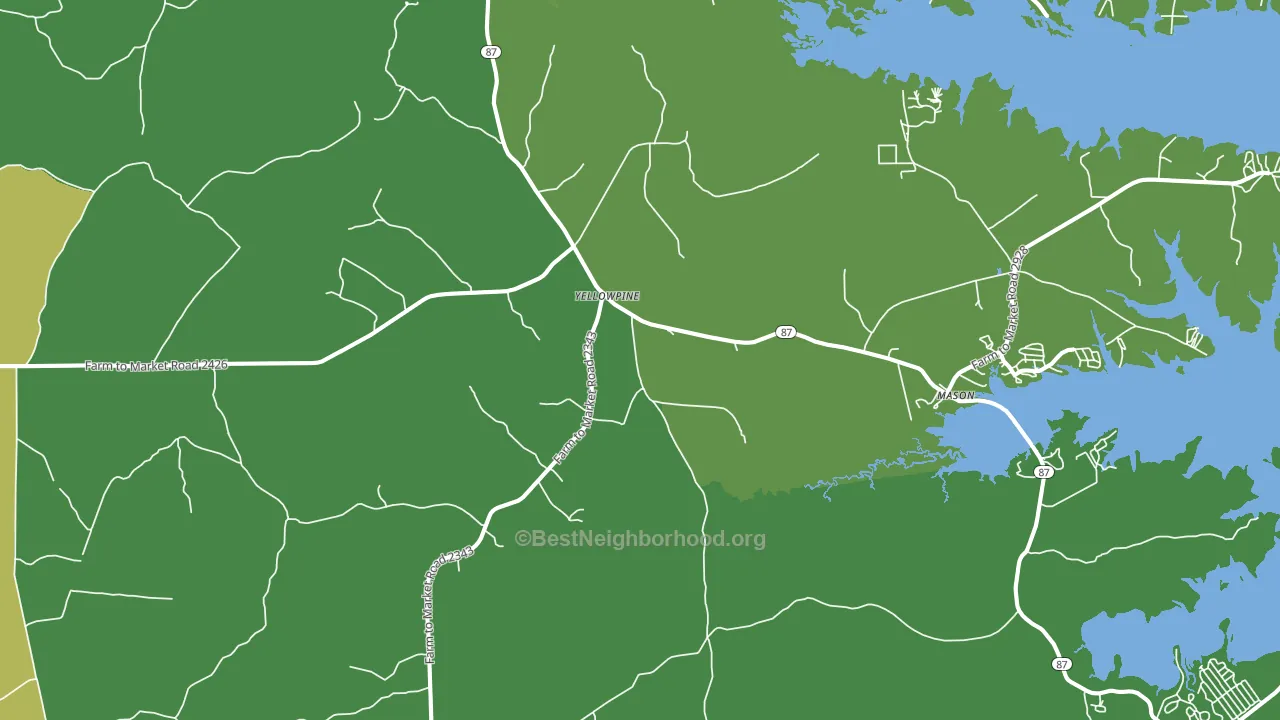 Yellowpine, TX block-group voter-turnout map