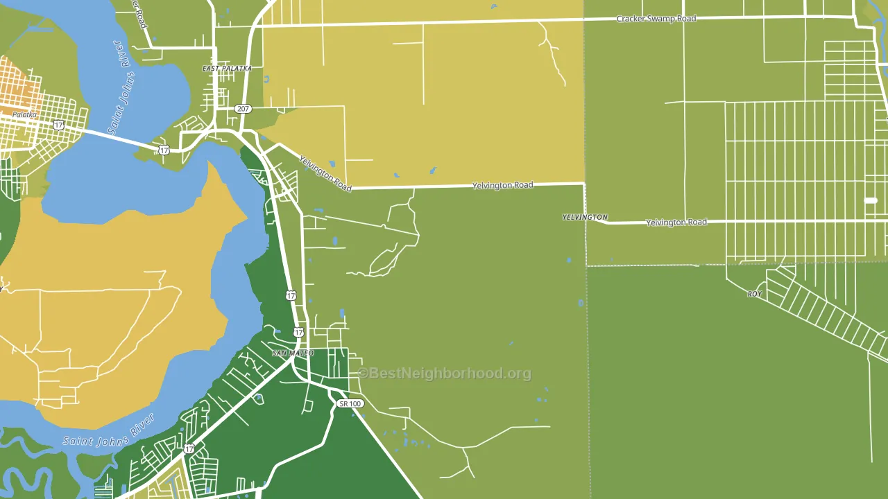 Yelvington, FL block-group voter-turnout map