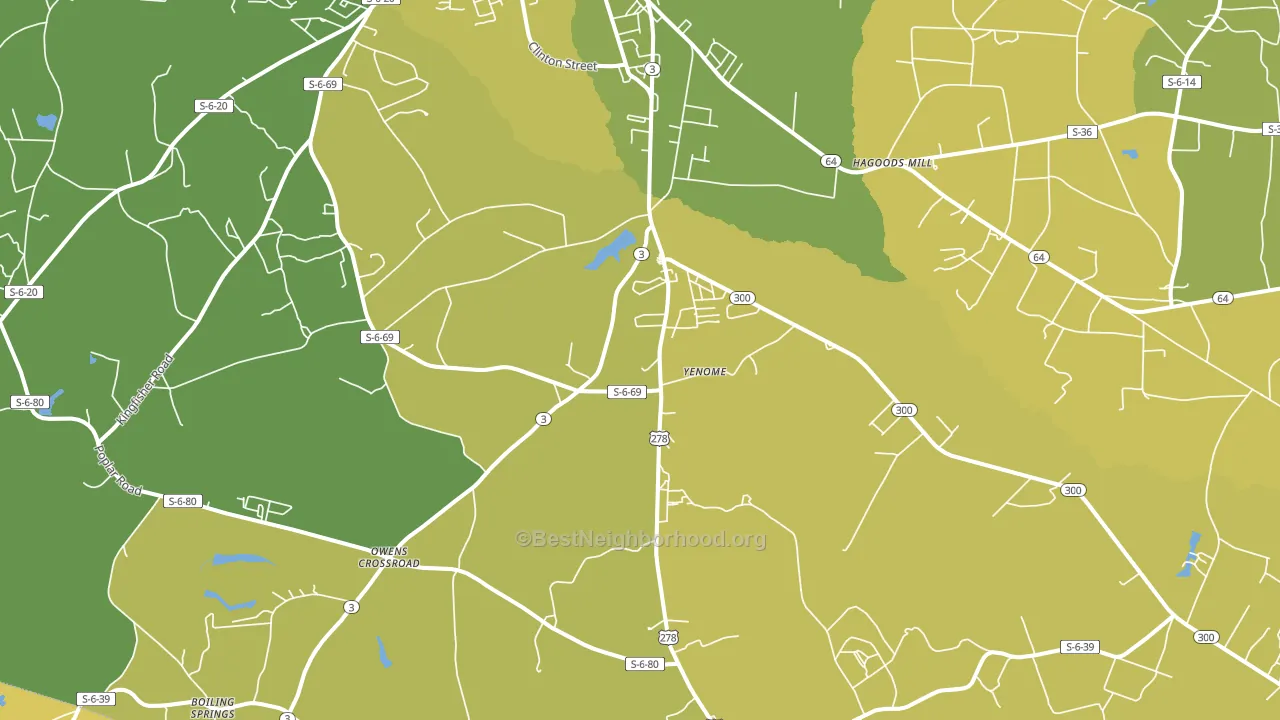 Yenome, SC block-group voter-turnout map