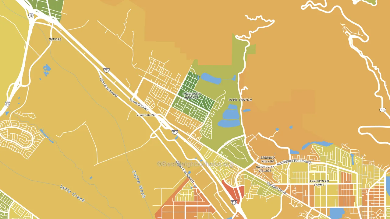 Yerdemont, San Bernardino, CA block-group voter-turnout map