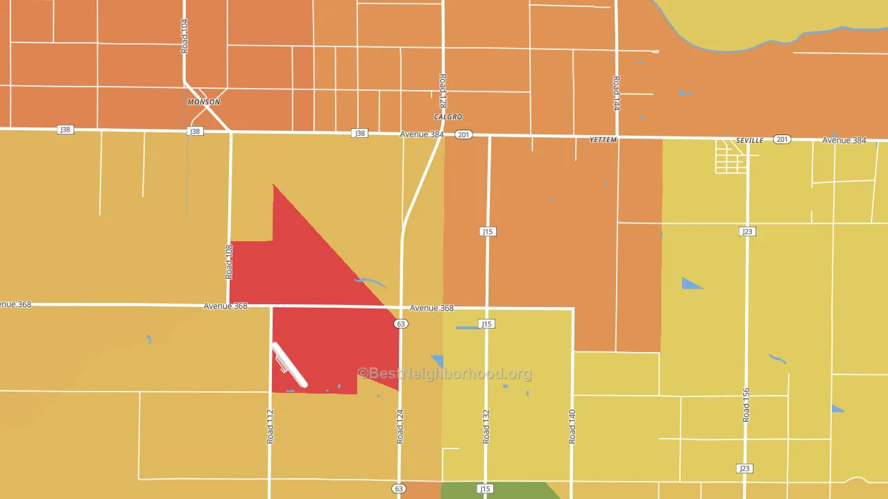 Yettem, CA block-group voter-turnout map