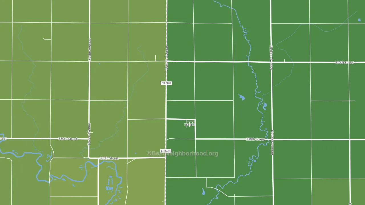 Yetter, IA block-group voter-turnout map