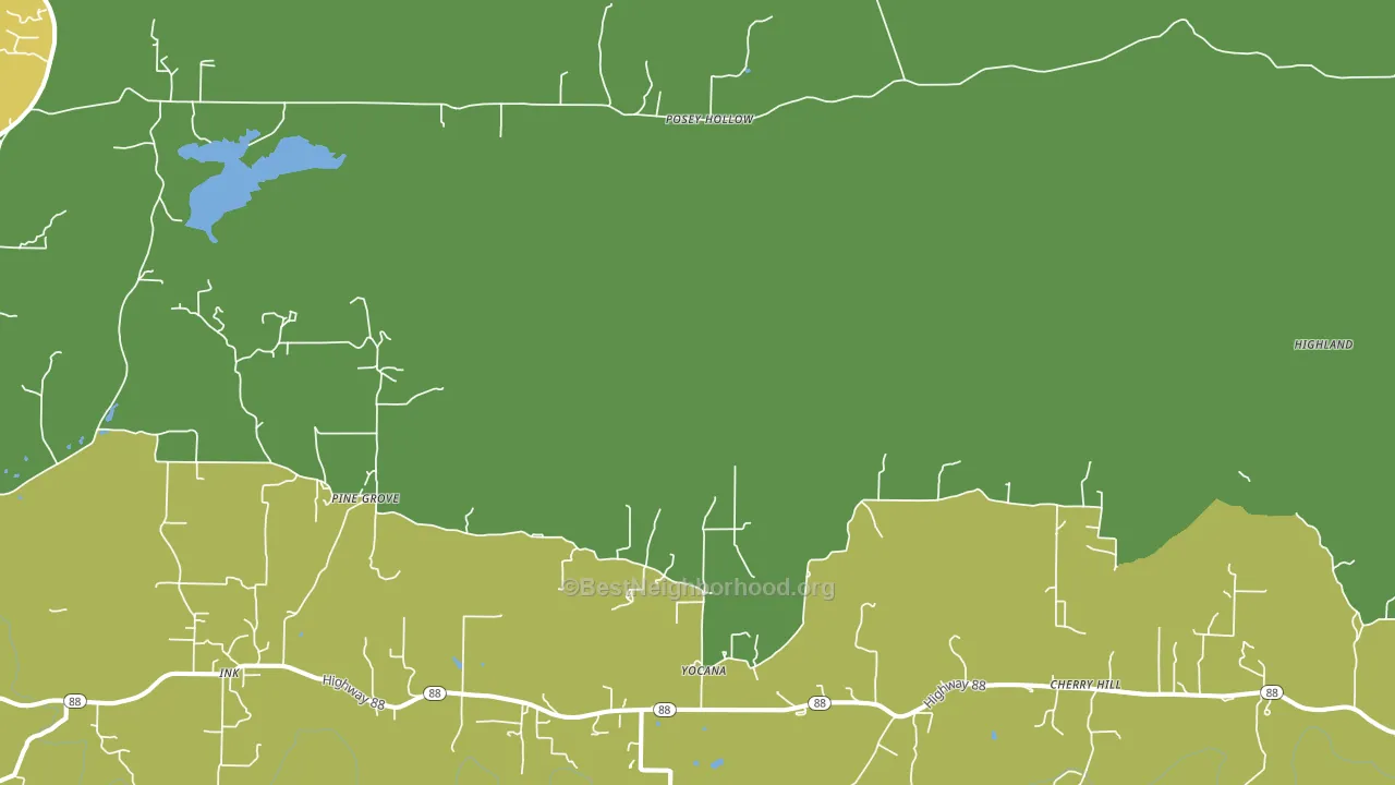 Yocana, AR block-group voter-turnout map