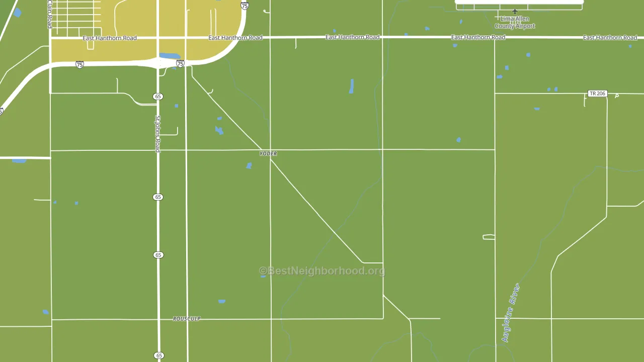 Yoder, OH block-group voter-turnout map