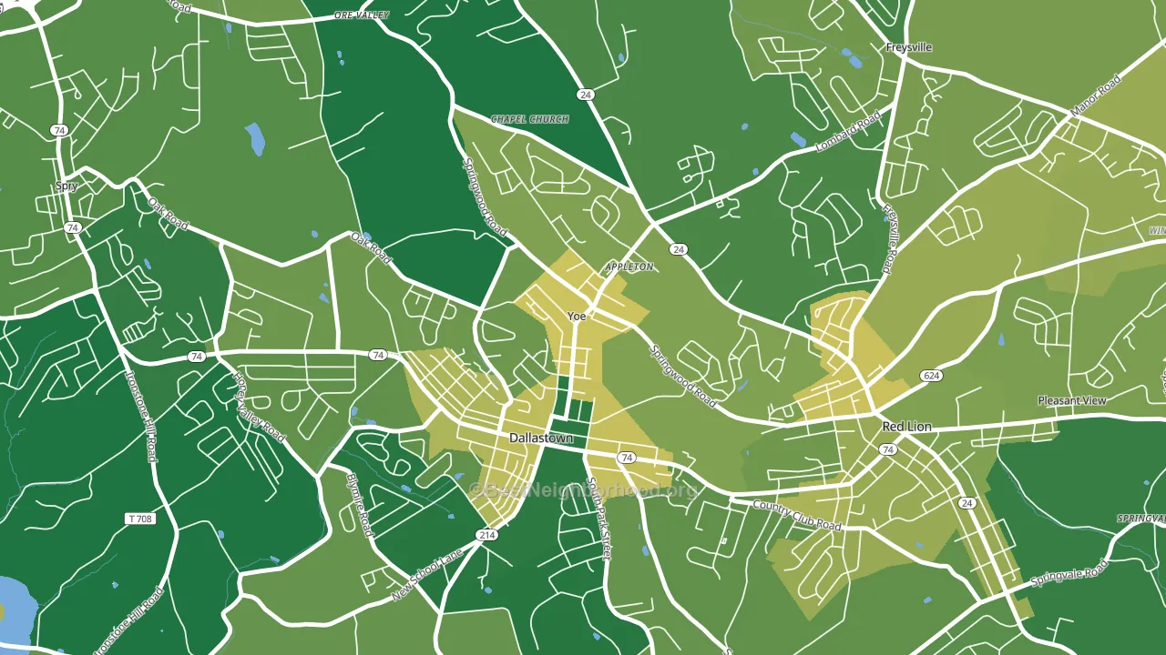 Yoe, PA block-group voter-turnout map