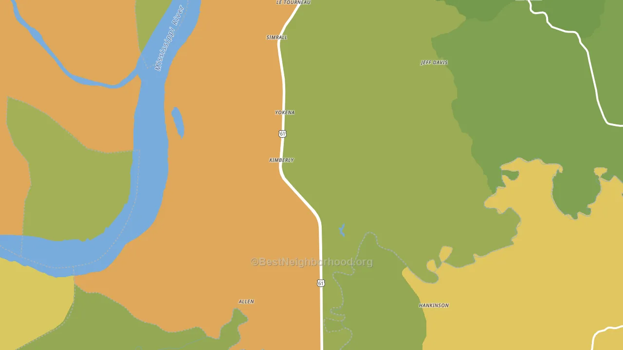Yokena, MS block-group voter-turnout map