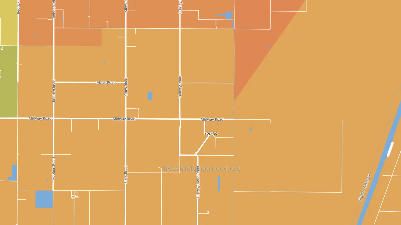 Yolano, CA block-group voter-turnout map