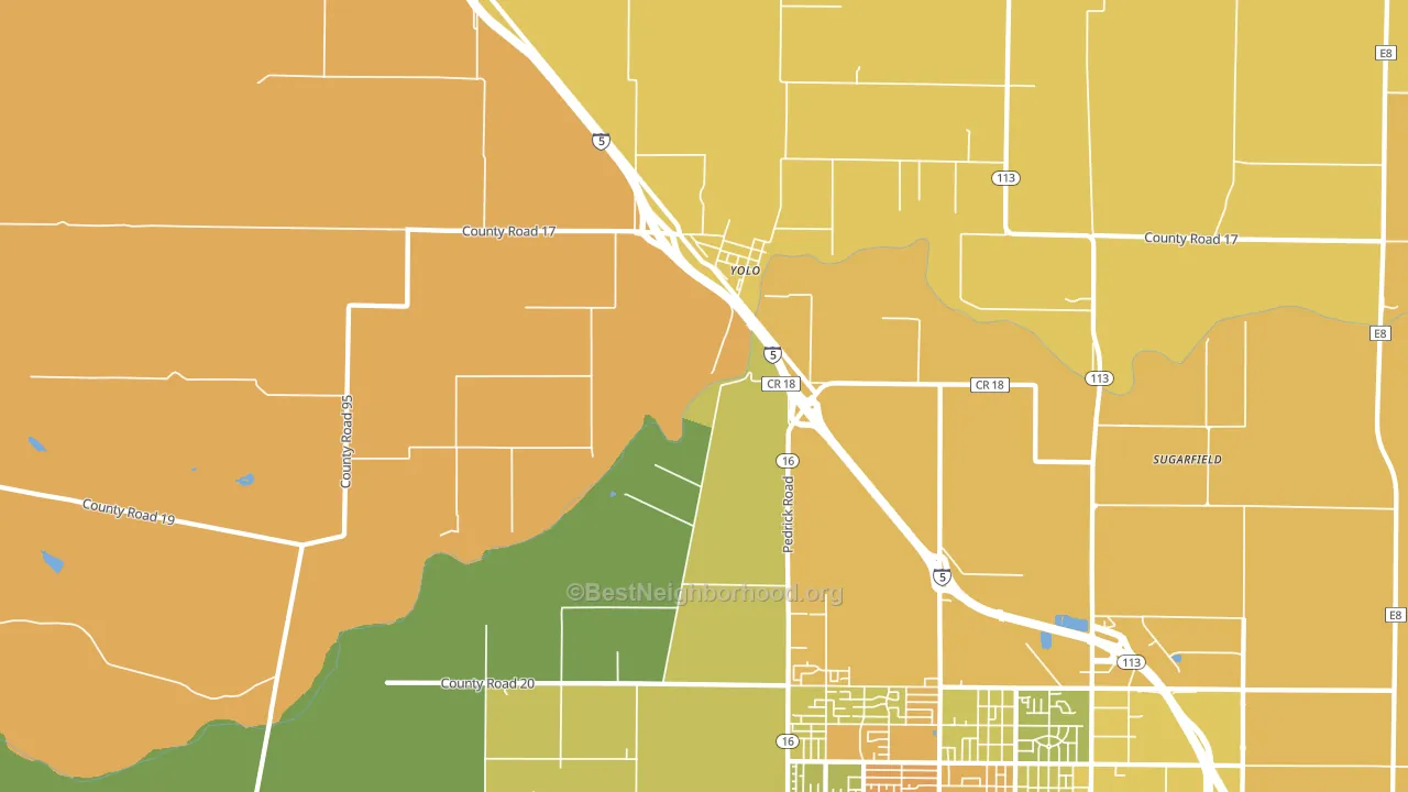 Yolo, CA block-group voter-turnout map