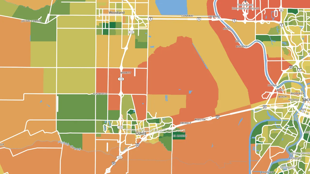 Yolo County, CA block-group voter-turnout map