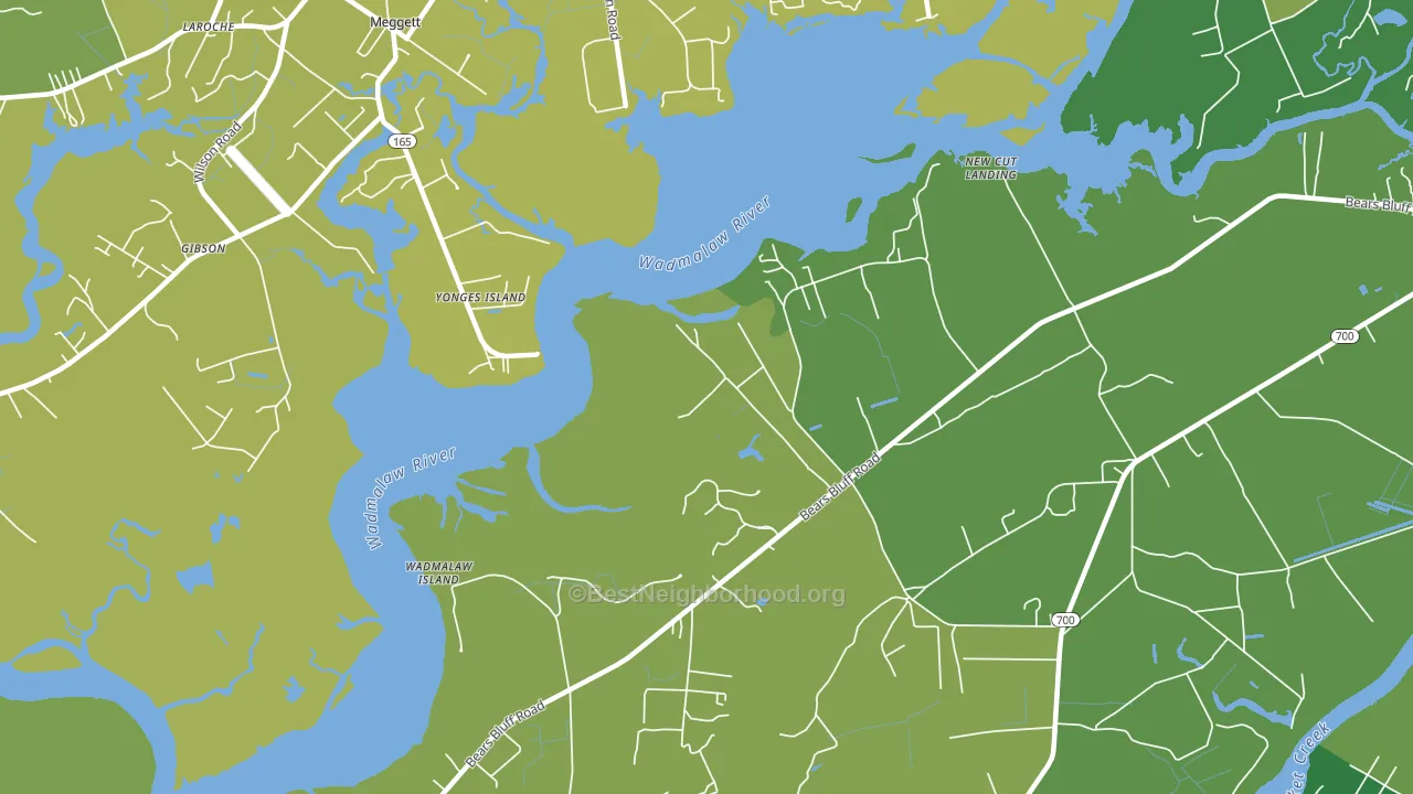 Yonges Island, SC block-group voter-turnout map