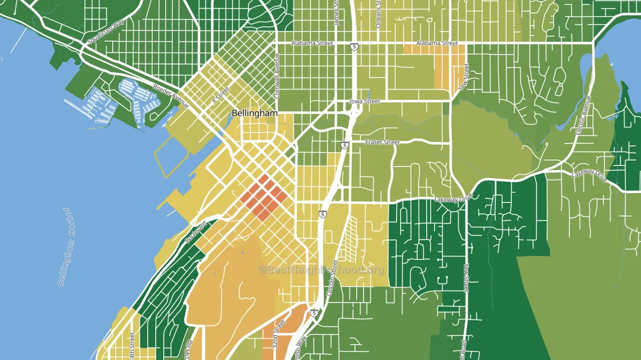 York, Bellingham, WA block-group voter-turnout map