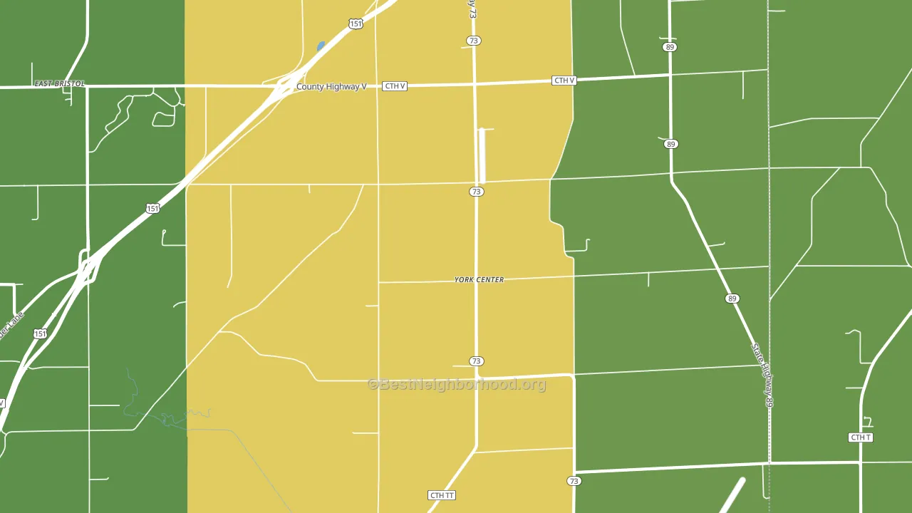 York Center, WI block-group voter-turnout map