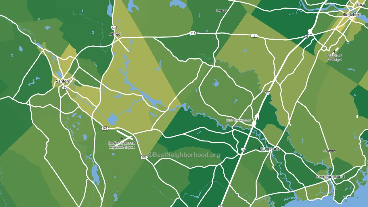 York County, ME block-group voter-turnout map