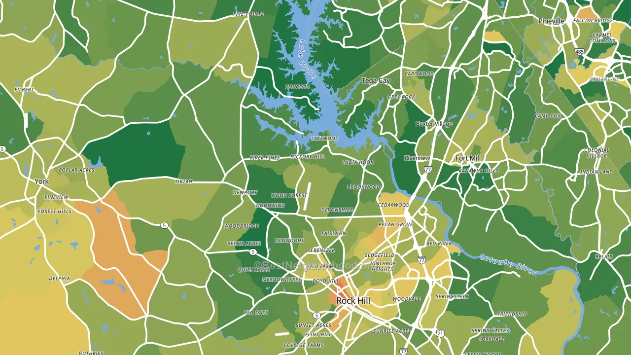 York County, SC block-group voter-turnout map
