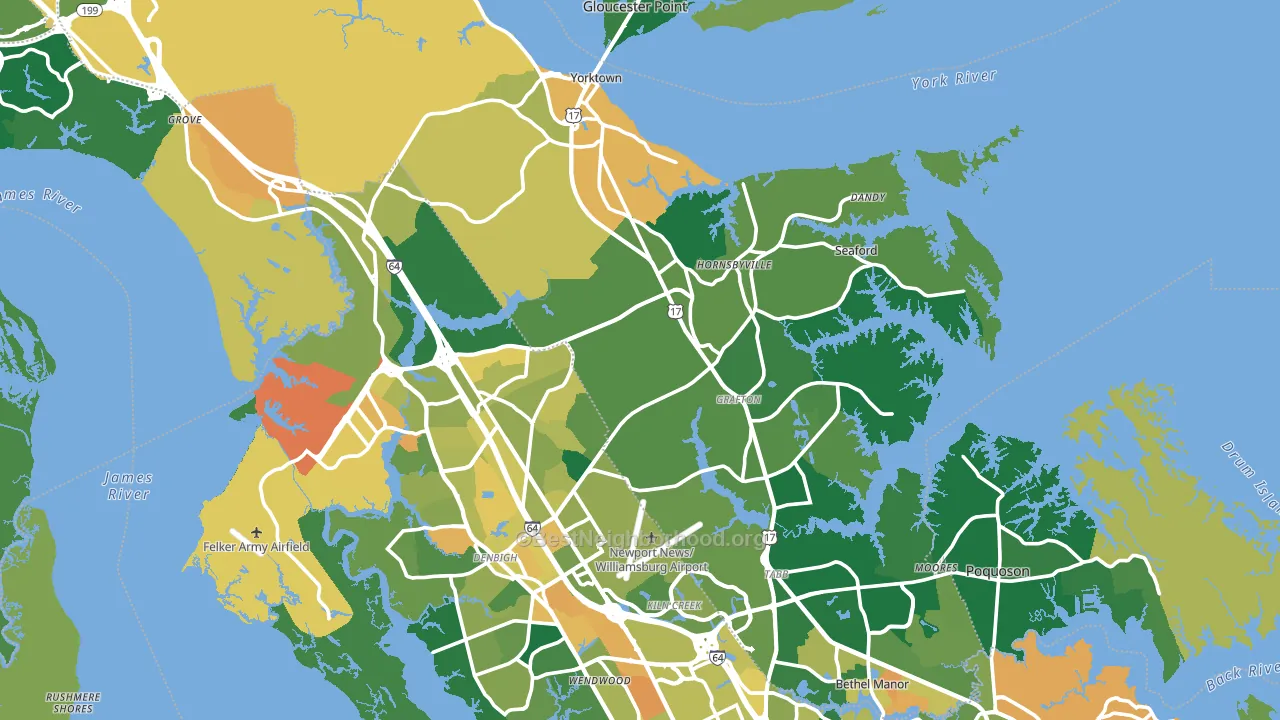 York County, VA block-group voter-turnout map